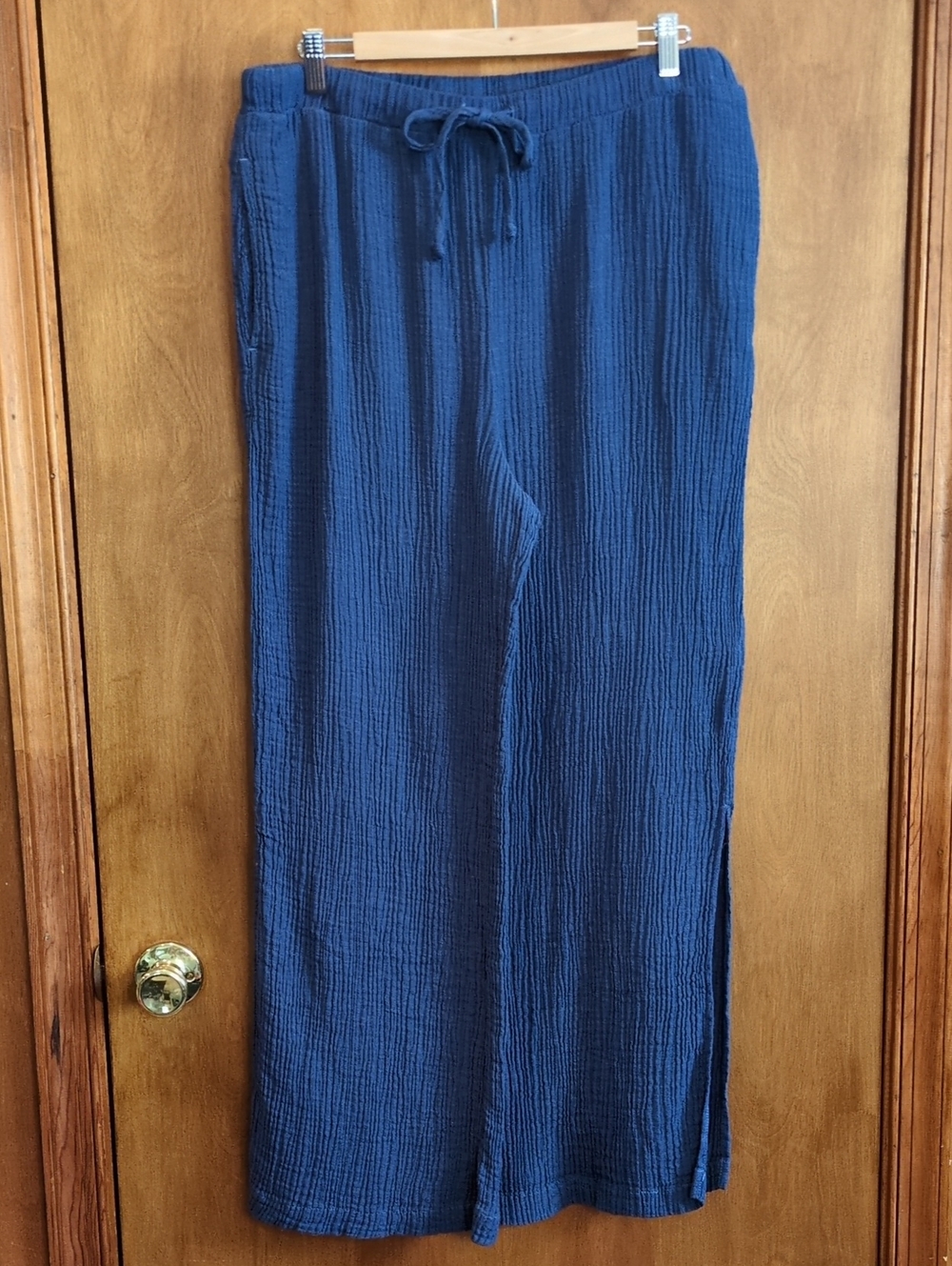 Bella Dahl Gauze Drawstring Pants In Cornflower Blue Size L
